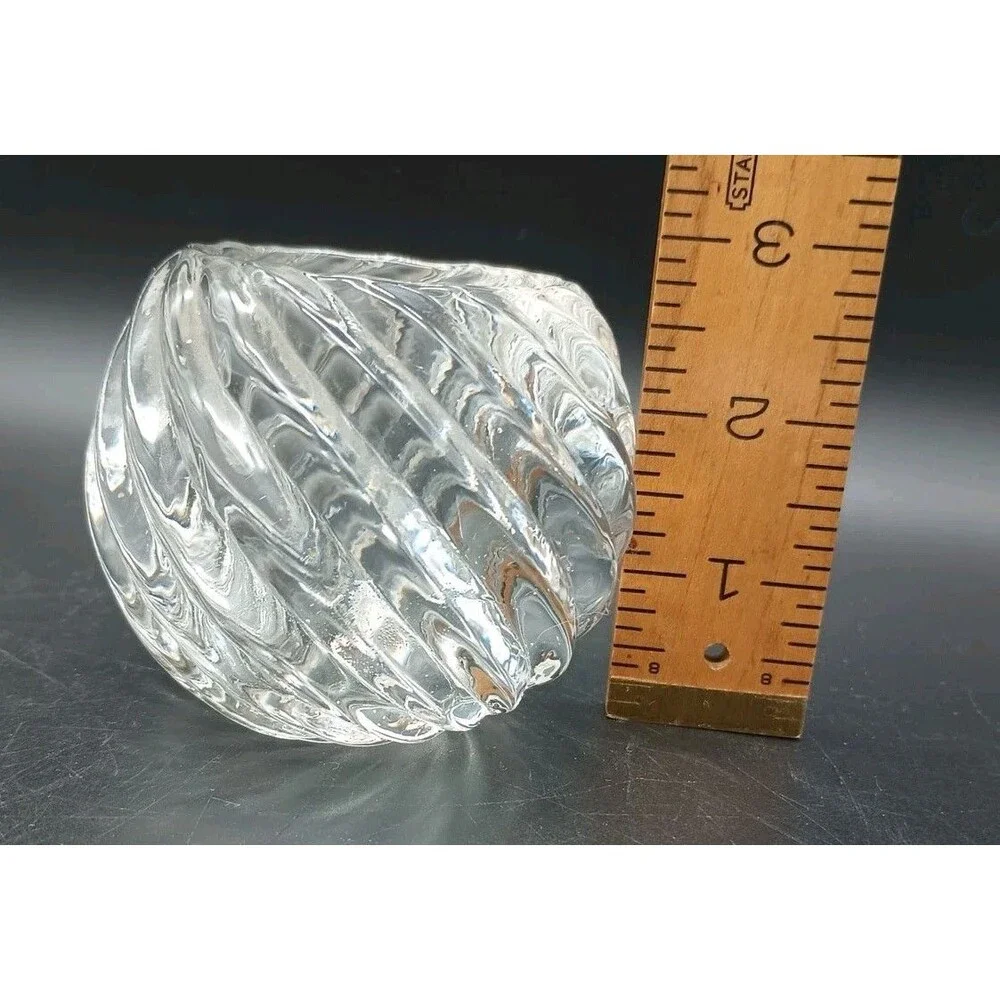 Vintage Crystal Swirl Votive Tealight Holders | Set of 2 | Heavy